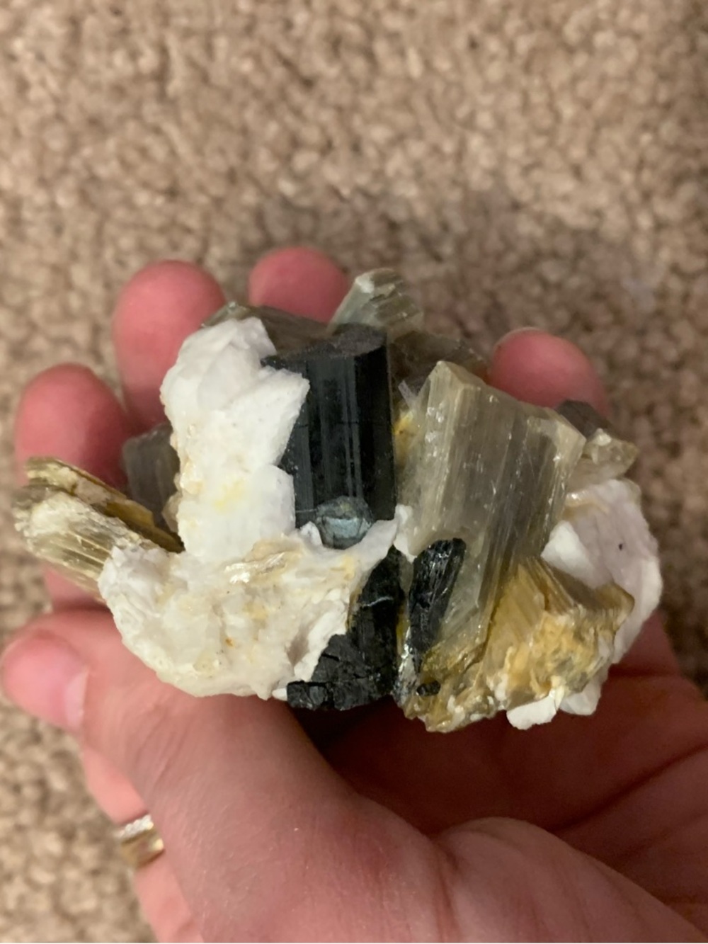 Mica, Tourmaline & Quartz Crystal Cluster